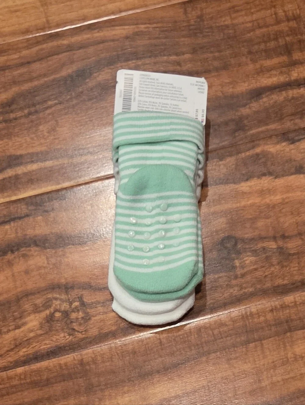 Gymboree NWT/GUC 6-12 Months Minto Green Striped Elephant Romper and Socks (2)